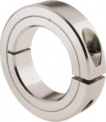 Climax Metal Products - 1-1/2" Bore, Stainless Steel, One Piece Clamp Collar - 2-3/8" Outside Diam, 9/16" Wide - Apex Tool & Supply