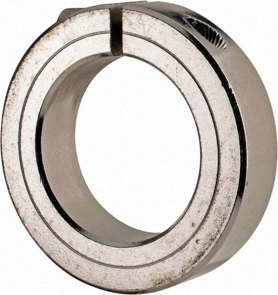 Climax Metal Products - 1-3/4" Bore, Stainless Steel, One Piece Clamp Collar - 2-3/4" Outside Diam, 11/16" Wide - Apex Tool & Supply