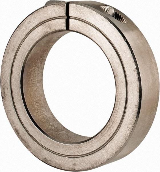 Climax Metal Products - 1-15/16" Bore, Stainless Steel, One Piece Clamp Collar - 3" Outside Diam, 11/16" Wide - Apex Tool & Supply
