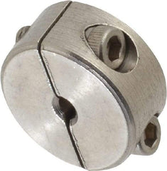 Climax Metal Products - 1/8" Bore, Stainless Steel, Two Piece Shaft Collar - 11/16" Outside Diam, 5/16" Wide - Apex Tool & Supply