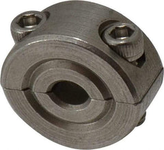 Climax Metal Products - 3/16" Bore, Stainless Steel, Two Piece Shaft Collar - 11/16" Outside Diam, 5/16" Wide - Apex Tool & Supply