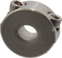 Climax Metal Products - 1/4" Bore, Stainless Steel, Two Piece Shaft Collar - 11/16" Outside Diam, 5/16" Wide - Apex Tool & Supply