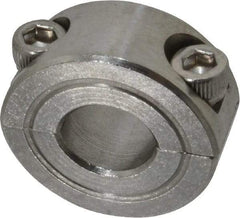 Climax Metal Products - 3/8" Bore, Stainless Steel, Two Piece Shaft Collar - 7/8" Outside Diam, 3/8" Wide - Apex Tool & Supply