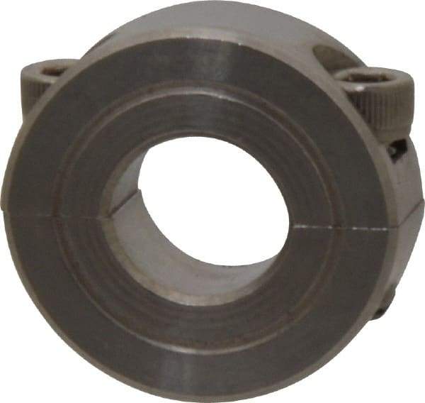 Climax Metal Products - 1/2" Bore, Stainless Steel, Two Piece Shaft Collar - 1-1/8" Outside Diam, 13/32" Wide - Apex Tool & Supply