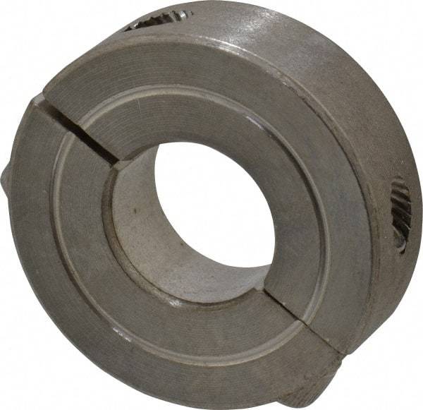 Climax Metal Products - 9/16" Bore, Stainless Steel, Two Piece Shaft Collar - 1-5/16" Outside Diam, 7/16" Wide - Apex Tool & Supply