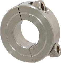 Climax Metal Products - 5/8" Bore, Stainless Steel, Two Piece Shaft Collar - 1-5/16" Outside Diam, 7/16" Wide - Apex Tool & Supply