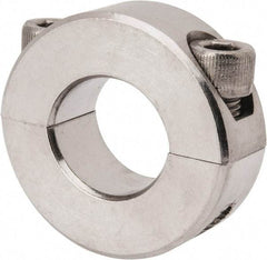 Climax Metal Products - 3/4" Bore, Stainless Steel, Two Piece Shaft Collar - 1-1/2" Outside Diam, 1/2" Wide - Apex Tool & Supply