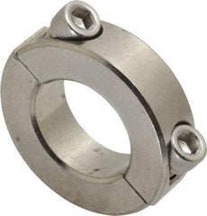 Climax Metal Products - 1" Bore, Stainless Steel, Two Piece Shaft Collar - 1-3/4" Outside Diam, 1/2" Wide - Apex Tool & Supply