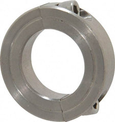 Climax Metal Products - 1-1/8" Bore, Stainless Steel, Two Piece Shaft Collar - 1-7/8" Outside Diam, 1/2" Wide - Apex Tool & Supply