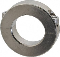Climax Metal Products - 1-3/16" Bore, Stainless Steel, Two Piece Shaft Collar - 2-1/16" Outside Diam, 1/2" Wide - Apex Tool & Supply