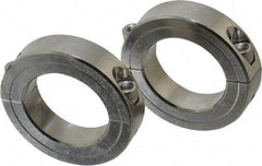 Climax Metal Products - 1-1/2" Bore, Stainless Steel, Two Piece Shaft Collar - 2-3/8" Outside Diam, 9/16" Wide - Apex Tool & Supply