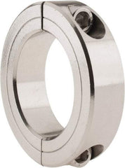Climax Metal Products - 1-3/4" Bore, Stainless Steel, Two Piece Shaft Collar - 2-3/4" Outside Diam, 11/16" Wide - Apex Tool & Supply