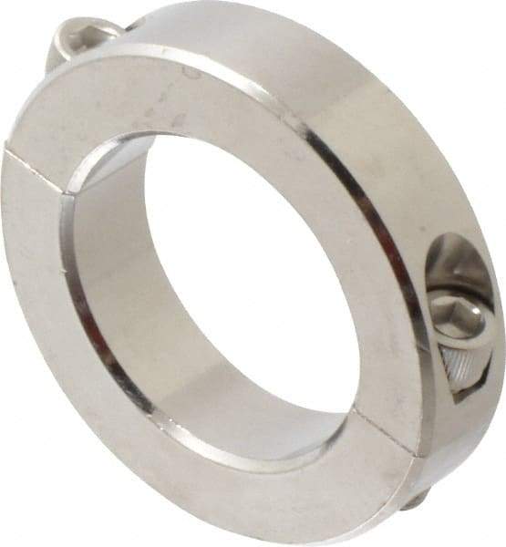 Climax Metal Products - 1-15/16" Bore, Stainless Steel, Two Piece Shaft Collar - 3" Outside Diam, 11/16" Wide - Apex Tool & Supply