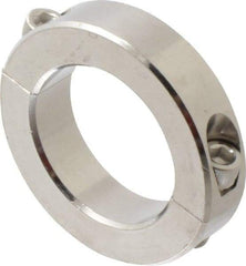 Climax Metal Products - 1-15/16" Bore, Stainless Steel, Two Piece Shaft Collar - 3" Outside Diam, 11/16" Wide - Apex Tool & Supply