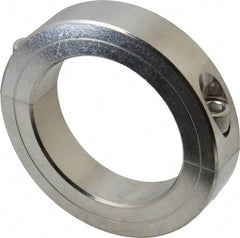 Climax Metal Products - 2-3/8" Bore, Stainless Steel, Two Piece Two Piece Split Shaft Collar - 3-1/2" Outside Diam, 3/4" Wide - Apex Tool & Supply