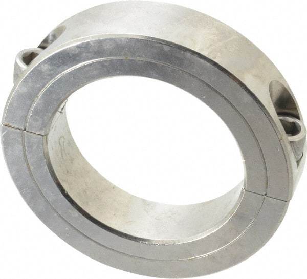 Climax Metal Products - 2-1/2" Bore, Stainless Steel, Two Piece Shaft Collar - 3-3/4" Outside Diam, 7/8" Wide - Apex Tool & Supply