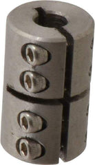 Climax Metal Products - 1/4" Inside x 11/16" Outside Diam, One Piece Split Clamping Collar - 1-1/8" Long - Apex Tool & Supply