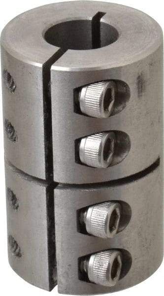 Climax Metal Products - 1/2" Inside x 1-1/8" Outside Diam, One Piece Split Clamping Collar - 1-3/4" Long - Apex Tool & Supply