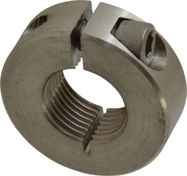 Climax Metal Products - 3/4-16 Thread, Stainless Steel, One Piece Threaded Shaft Collar - 1-1/2" Outside Diam, 1/2" Wide - Apex Tool & Supply