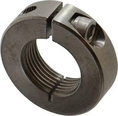 Climax Metal Products - 1-14 Thread, Stainless Steel, One Piece Threaded Shaft Collar - 1-3/4" Outside Diam, 1/2" Wide - Apex Tool & Supply