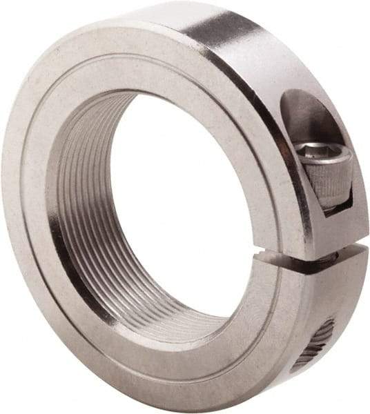 Climax Metal Products - 1-3/4-16 Thread, Stainless Steel, One Piece Threaded Shaft Collar - 2-3/4" Outside Diam, 11/16" Wide - Apex Tool & Supply