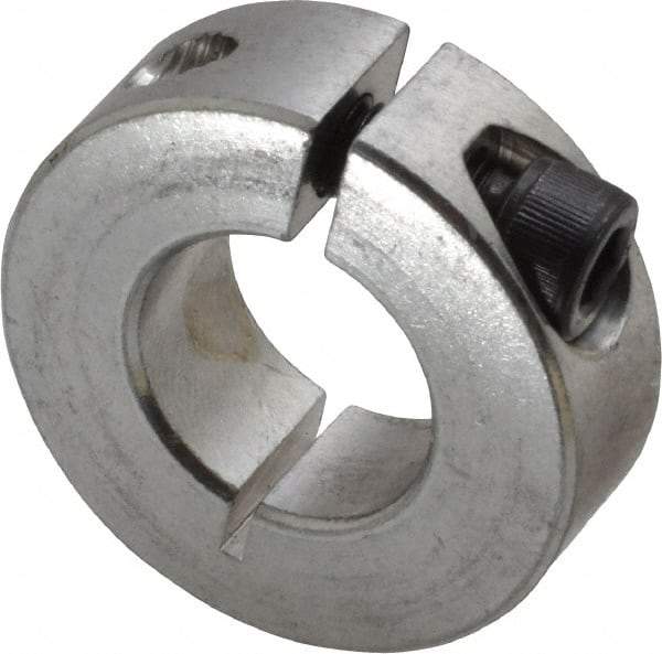 Climax Metal Products - 3/4" Bore, Aluminum, One Piece Clamp Collar - 1-1/2" Outside Diam, 1/2" Wide - Apex Tool & Supply