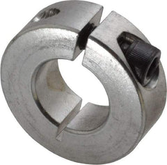Climax Metal Products - 3/4" Bore, Aluminum, One Piece Clamp Collar - 1-1/2" Outside Diam, 1/2" Wide - Apex Tool & Supply