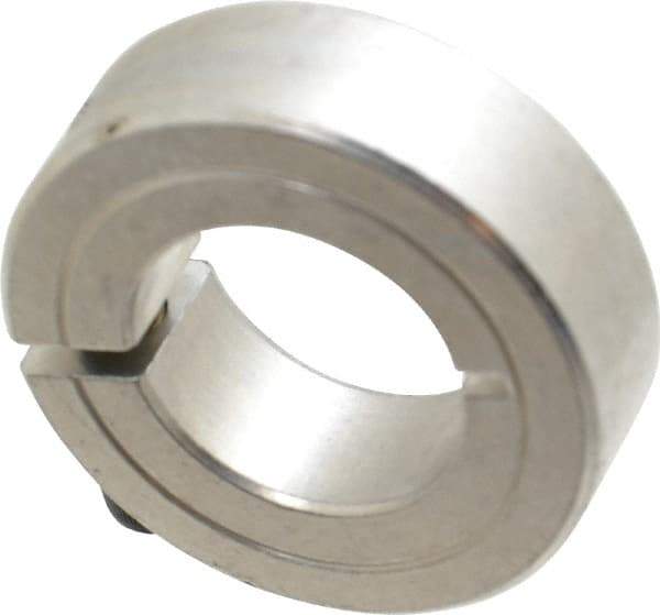 Climax Metal Products - 7/8" Bore, Aluminum, One Piece Clamp Collar - 1-5/8" Outside Diam, 1/2" Wide - Apex Tool & Supply