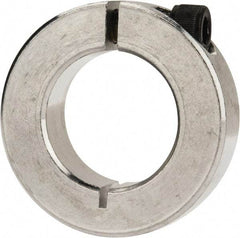Climax Metal Products - 1" Bore, Aluminum, One Piece Clamp Collar - 1-3/4" Outside Diam, 1/2" Wide - Apex Tool & Supply