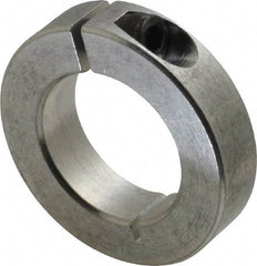 Climax Metal Products - 1-1/4" Bore, Aluminum, One Piece Clamp Collar - 2-1/16" Outside Diam, 1/2" Wide - Apex Tool & Supply
