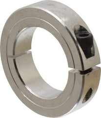 Climax Metal Products - 1-1/2" Bore, Aluminum, One Piece Clamp Collar - 2-3/8" Outside Diam, 9/16" Wide - Apex Tool & Supply