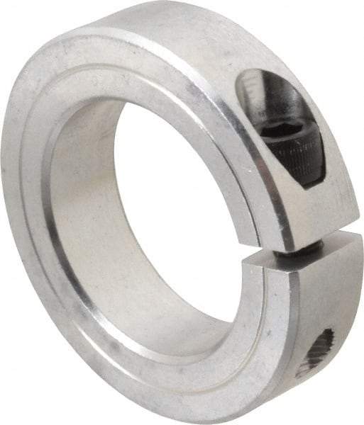 Climax Metal Products - 1-3/4" Bore, Aluminum, One Piece Clamp Collar - 2-3/4" Outside Diam, 11/16" Wide - Apex Tool & Supply