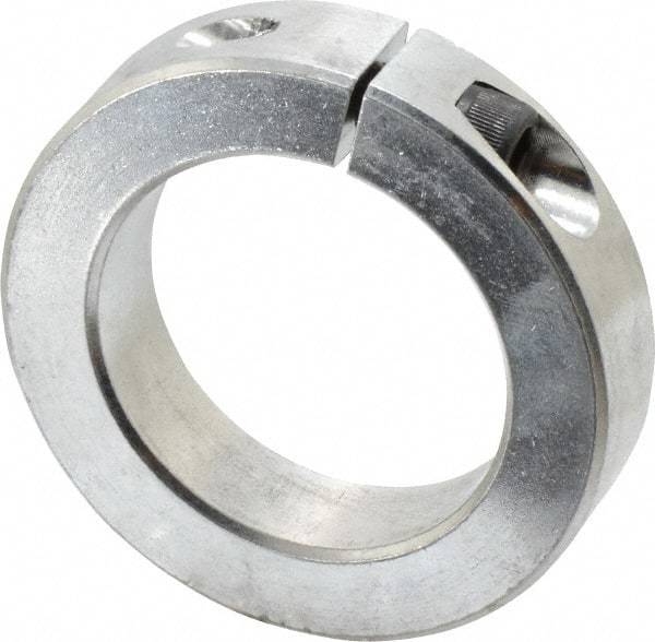 Climax Metal Products - 2" Bore, Aluminum, One Piece Clamp Collar - 3" Outside Diam, 11/16" Wide - Apex Tool & Supply