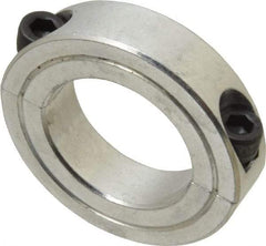 Climax Metal Products - 1-1/4" Bore, Aluminum, Two Piece Shaft Collar - 2-1/16" Outside Diam, 1/2" Wide - Apex Tool & Supply