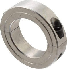 Climax Metal Products - 1-1/2" Bore, Aluminum, Two Piece Shaft Collar - 2-3/8" Outside Diam, 9/16" Wide - Apex Tool & Supply