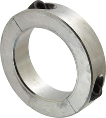 Climax Metal Products - 2" Bore, Aluminum, Two Piece Shaft Collar - 3" Outside Diam, 11/16" Wide - Apex Tool & Supply