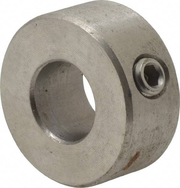Climax Metal Products - 10mm Bore, Stainless Steel, Set Screw Shaft Collar - 7/8" Outside Diam - Apex Tool & Supply