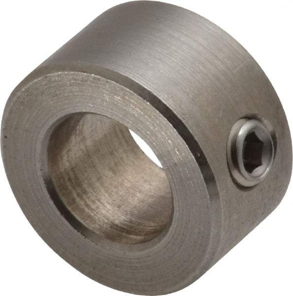 Climax Metal Products - 12mm Bore, Stainless Steel, Set Screw Shaft Collar - 7/8" Outside Diam - Apex Tool & Supply