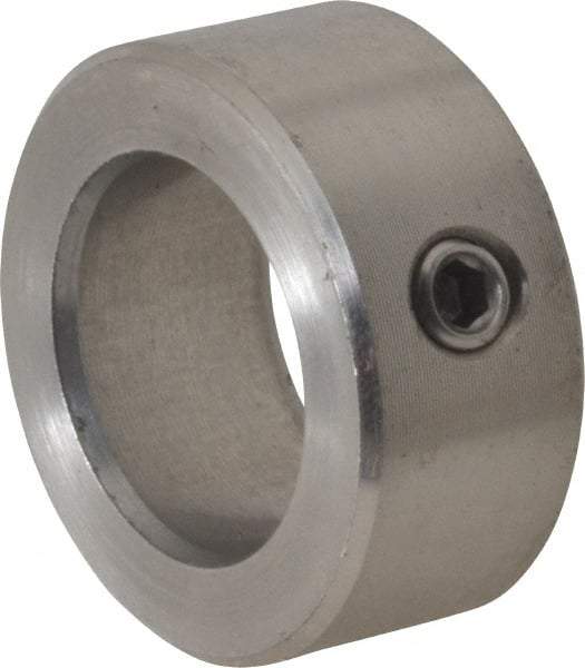 Climax Metal Products - 20mm Bore, Stainless Steel, Set Screw Shaft Collar - 1-1/4" Outside Diam - Apex Tool & Supply