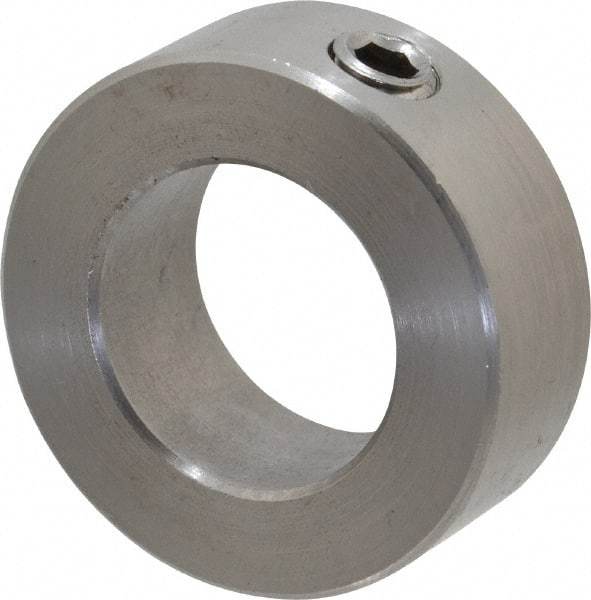 Climax Metal Products - 7/8" Bore, Stainless Steel, Set Screw Shaft Collar - 1-1/2" Outside Diam, 9/16" Wide - Apex Tool & Supply