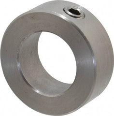 Climax Metal Products - 7/8" Bore, Stainless Steel, Set Screw Shaft Collar - 1-1/2" Outside Diam, 9/16" Wide - Apex Tool & Supply