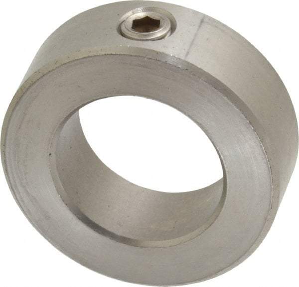 Climax Metal Products - 1-3/16" Bore, Stainless Steel, Set Screw Shaft Collar - 2" Outside Diam, 11/16" Wide - Apex Tool & Supply
