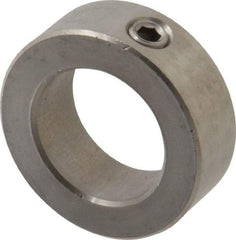Climax Metal Products - 1-1/4" Bore, Stainless Steel, Set Screw Shaft Collar - 2" Outside Diam, 11/16" Wide - Apex Tool & Supply