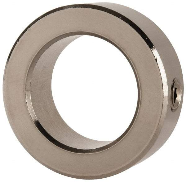 Climax Metal Products - 1-3/8" Bore, Stainless Steel, Set Screw Shaft Collar - 2-1/8" Outside Diam, 3/4" Wide - Apex Tool & Supply