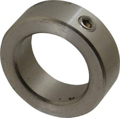 Climax Metal Products - 1-1/2" Bore, Stainless Steel, Set Screw Shaft Collar - 2-1/4" Outside Diam, 3/4" Wide - Apex Tool & Supply
