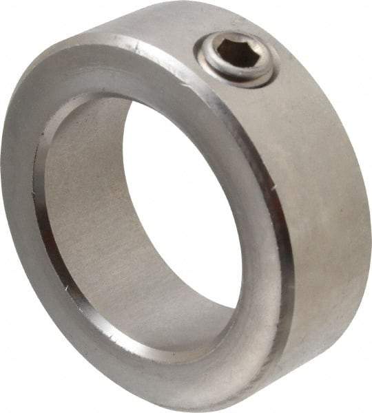 Climax Metal Products - 1-3/4" Bore, Stainless Steel, Set Screw Shaft Collar - 2-5/8" Outside Diam, 7/8" Wide - Apex Tool & Supply