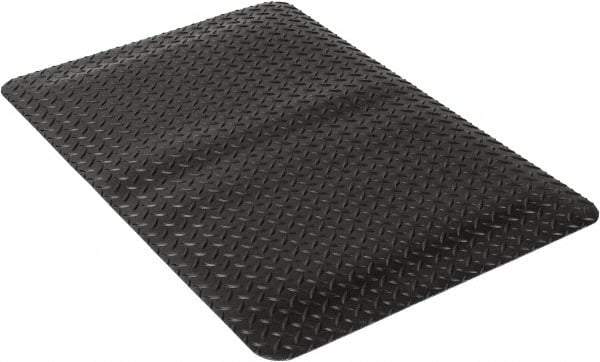 Wearwell - 3' Long x 2' Wide, Dry Environment, Anti-Fatigue Matting - Black, Vinyl with Urethane Sponge Base, Beveled on 4 Sides - Apex Tool & Supply