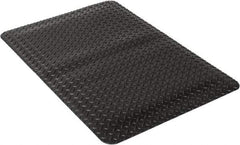 Wearwell - 3' Long x 2' Wide, Dry Environment, Anti-Fatigue Matting - Black, Vinyl with Urethane Sponge Base, Beveled on 4 Sides - Apex Tool & Supply