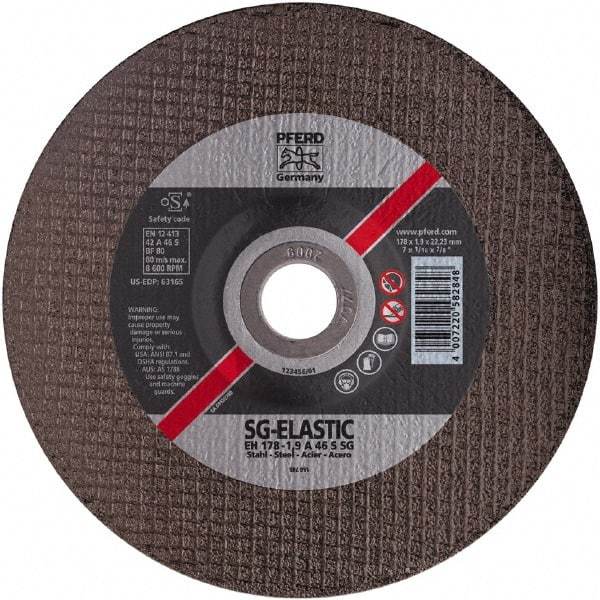 PFERD - 46 Grit, 4-1/2" Wheel Diam, 1/8" Wheel Thickness, Type 27 Depressed Center Wheel - Aluminum Oxide - Apex Tool & Supply