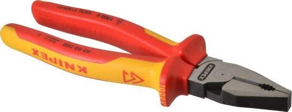 Knipex - 8" OAL, 1/2" Capacity, Lineman's - 1-7/16" Jaw Length x 1" Jaw Width - Apex Tool & Supply
